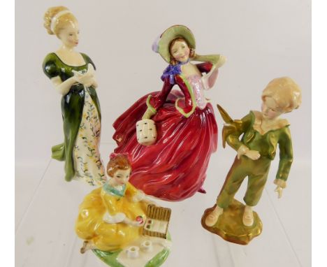 Miscellaneous Collection of Royal Doulton Figures, including 'Veneta' HN 2722 holding a dove approx 20 cms, 'Autumn Breezes' 