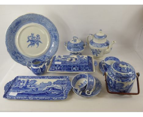 Copeland Spode 'Camilla' Miscellaneous Porcelain Comprising, one tea pot, seven saucers, six tea cups, one sugar bowl, one tr