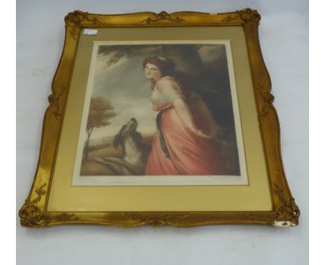 Miscellaneous Prints, including George T. James, a Coloured Lithograph depicting a girl with her dog, approx 59 x 47 cms, S. 