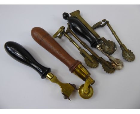 Antique Brass Leather Binding Tools, approx seven in total.