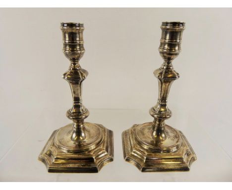 A Pair of Sterling Silver Candlesticks, Birmingham hallmark, dated 1974, mm JB Chatterley & Sons,  Ltd, approx 610 gms.