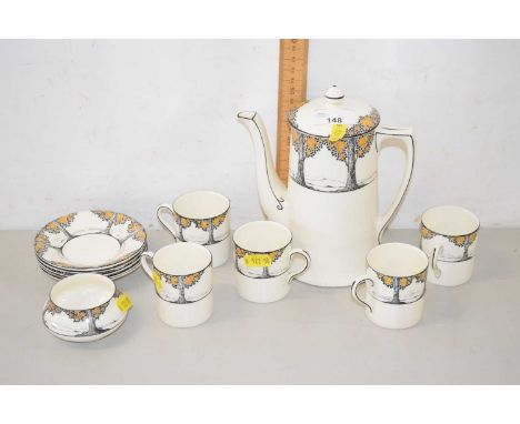 Quantity of Crown Ducal orange tree pattern coffee wares