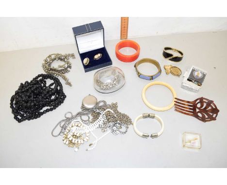 Mixed Lot: Various assorted costume jewellery, pocket watch etc