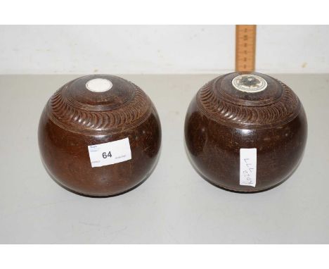A pair of lawn bowls