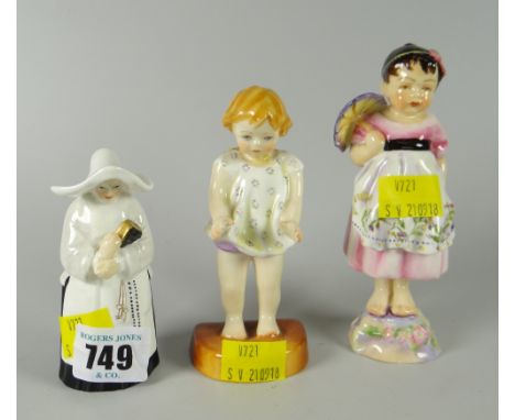 A Royal Worcester candle snuffer 'The Nun', Royal Worcester figure 'Joan' & countries of the world, Spain by G Doughty