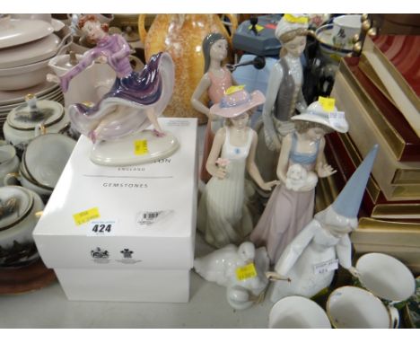 Collection of Lladro & Nao figures together with a boxed Royal Doulton figure 'Gemstones'