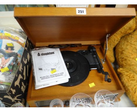A Steepletone turntable record player