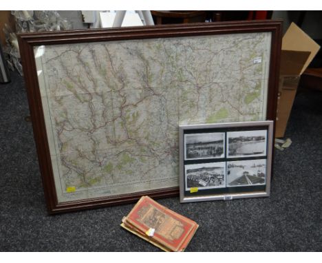 Ordnance survey maps, framed ordnance survey map & reproduction Barry postcards