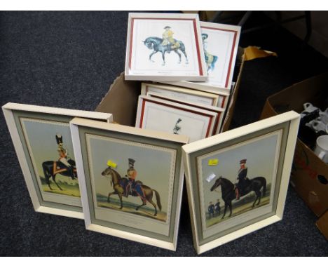 Parcel of various framed military themed prints including officers of the British army & others
