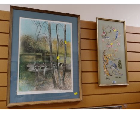 A needlework panel & a limited edition print