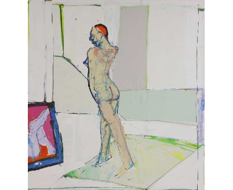▲ John Kiki (b.1943) 'Blue Nude'signed, inscribed and dated 'John Kiki/Blue Nude/October 07/NOV 07/FEB 10' verso, oil on canv