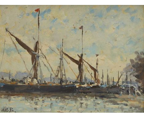 ▲ Hugh Boycott Brown RSMA (1909-1990) Sloops at harbour signed 'H.B.B.' l.l., oil on panel16.5 x 22cmCondition ReportFramed: 