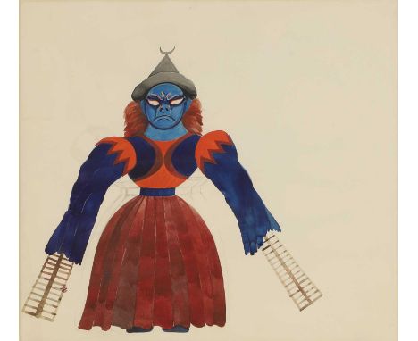 ▲ Edward Burra (1905-1976) Costume design;verso Three figuressigned 'E. J. Burra' l.r. verso, watercolour over pencil51 x 51c