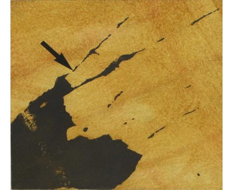 ▲ Prunella Clough (1919–1999) 'Satellite Shot', 1979signed 'Clough' on mount l.r., pen and ink, watercolour and Letraset arro