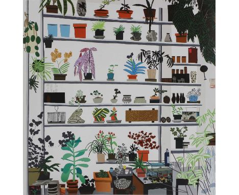 Jonas Wood (American, b.1977) 'Large Shelf Still Life', 2017offset lithograph in colours, published for the Shio Kusaka/Jonas