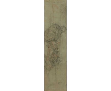 ▲ Sir Frank William Brangwyn RA (1867-1956) Men at work on a ladderpencil and red chalk, squared for transfer60 x 15cmConditi