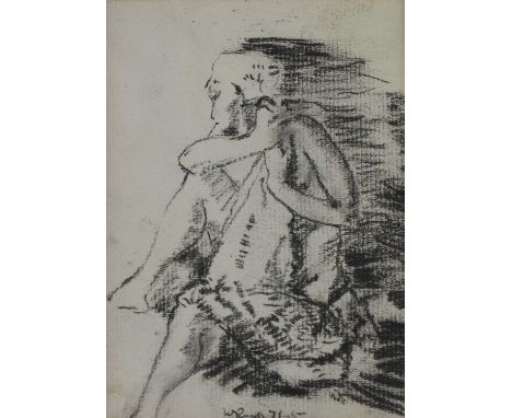 ▲ Sir William Russell Flint RA ROI (1880-1969) Study of a seated girlsigned 'W Russell Flint' l.c., black chalk13 x 9.5cmCond