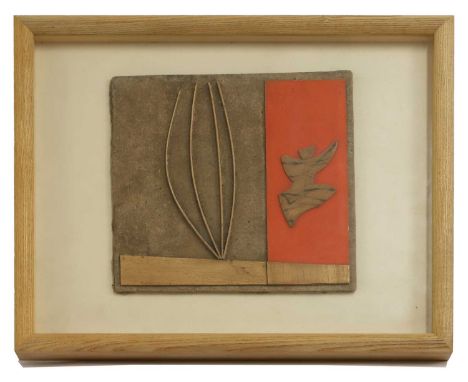 ▲ Prunella Clough (1919-1999) 'Dancer', 1950collage, oil and balsa wood on softboard 24 x 25cmProvenance: The Estate of Chris