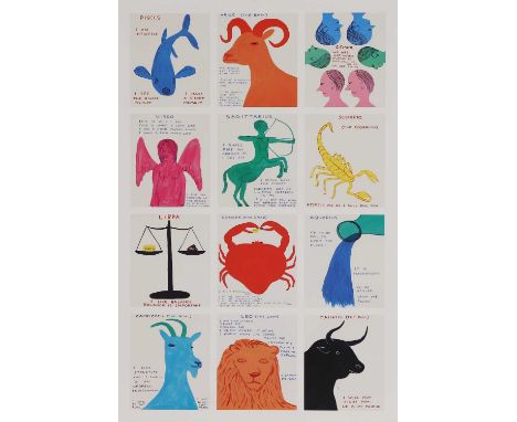 ▲ David Shrigley (b.1968) 'Signs of the Zodiac'offset lithograph in colours, 2023, from an open edition91.5 x 61cm, unframedC