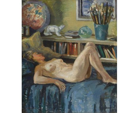 ▲ Francis Wynne Thomas (1907-1989) Reclining nudesigned 'F. WYNNE THOMAS' l.l., oil on canvas73 x 61cmCondition ReportFramed: