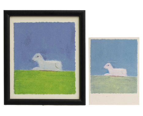 ▲ Craigie Aitchison RA (1926-2009) 'Lamb in Green Field', 2007screenprint in colours, signed 'Craigie Aitchison', dated and n