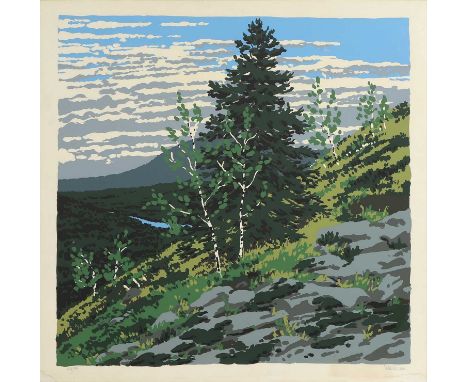 Neil Welliver (American, 1929-2005) 'Si's Hill'screenprint in colours, signed 'Welliver' in pencil l.r. and numbered '64/144'