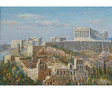 ▲ Vasilis Zenetzis (Greek, 1935-2016) 'The Acropolis, Athens'signed in Greek l.l., also signed, inscribed, and dated 'Oct 99'