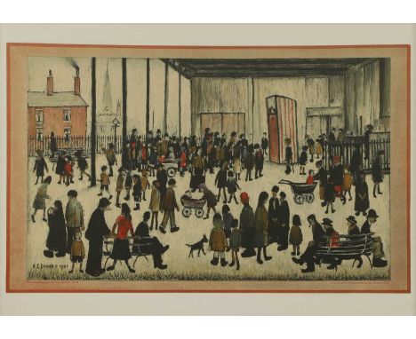▲ Laurence Stephen Lowry RBA RA (1887-1976) 'Punch and Judy'lithograph in colours, printed by the Baynard Press for School Pr