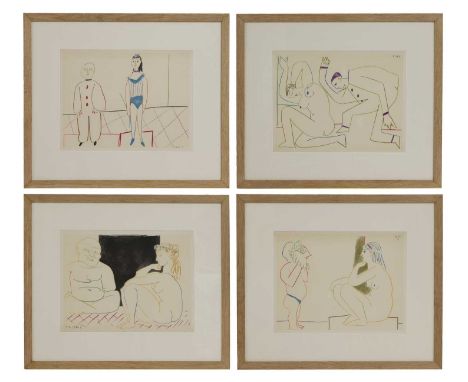 ▲ After Pablo Picasso 'La Comédie Humaine', 1954'30.1.54 I'; '27.1.54 I';'31.1.54 II';'29.1.54 III'four lithographs in colour