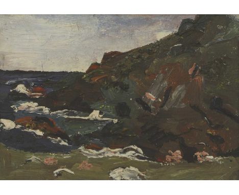 ▲ Fred Yates (1922-2008) 'Rocky Point, Cornwall'oil on card11.5 x 16.5cmExhibited: John Martin Gallery, 'Fred Yates, The Lost