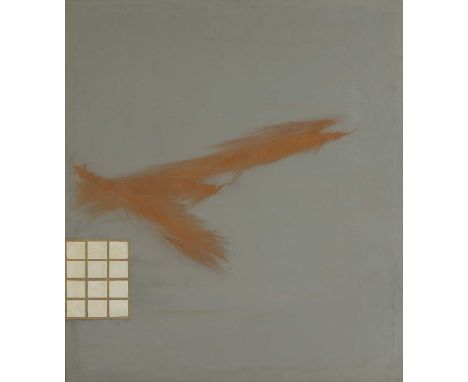 ▲ Prunella Clough (1919-1999)  'Past Event', 1976 signed 'Clough' with a further abstract painting verso, oil and brick dust 