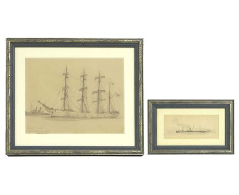 Henry Scott Tuke RA RWS (1858-1929) The four-masted sailing ship 'Pinmore' at anchor signed 'H. S. TUKE' l.r., inscribed 'Pin