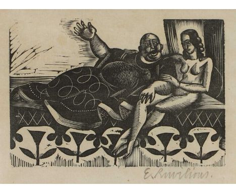 Eric Ravilious (1903-1942) 'Potentate and Concubine'woodcut, signed 'E. Ravilious' in pencil l.r.7.5 x 9.5cmProvenance: With 