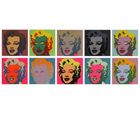 Sunday B. Morning, after Andy Warhol 'Marilyn Monroe Portfolio'a complete set of ten screenprints in colour printed on museum