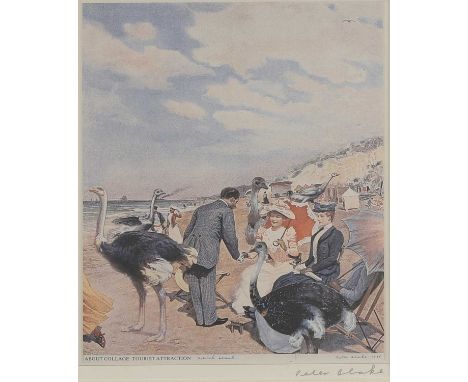 ▲ Sir Peter Blake RA (b.1932) 'About Collage: Tourist Attraction, Ostrich Beach'offset lithograph in colours, signed 'Peter B