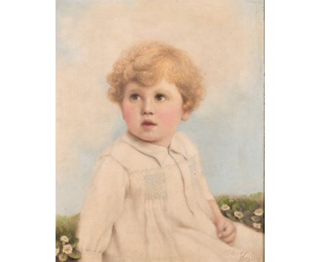 Sidney Smith (early 20th century) A half-length portrait of a young child, oil on canvas, signed, 20" x 16".