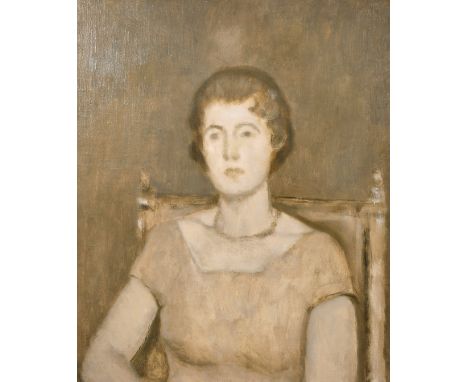 Early 20th century English school, A bust length portrait of a seated lady, oil on canvas, 30" x 25".