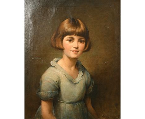 Frank Beresford, circa 1924, A half-length portrait of a child, oil on canvas, inscribed 'Madge Daughter of R. Kingfisher Age