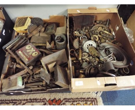 A selection of vintage engineer's tools and accessories to include taps, dies, drill bits, fixings together with a box of mai