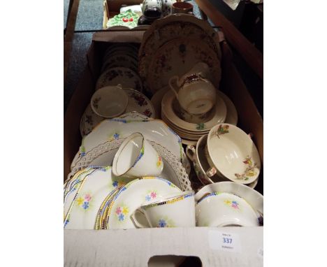 A selection of ceramics to include Royal Doulton 'Coppice' pattern tea ware, An 'Old Royal China' art deco part tea set, Ayns