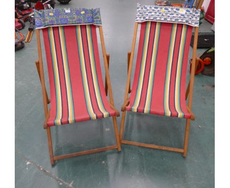 Two vintage deckchairs