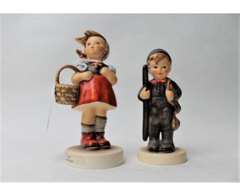 Two Geobel figures, "Chimney Sweep" and "Little Shopper"