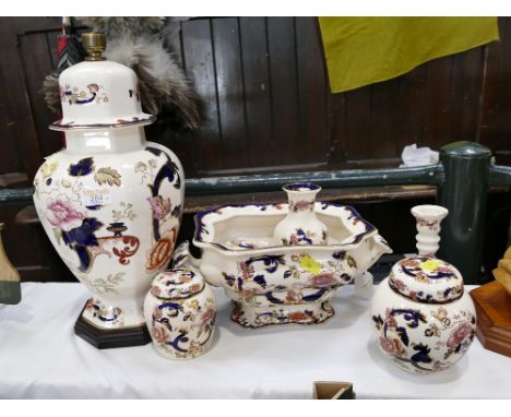 Masons Mandalay pattern tureen base, vases and pots etc -  Lamp in image WITHDRAWN 