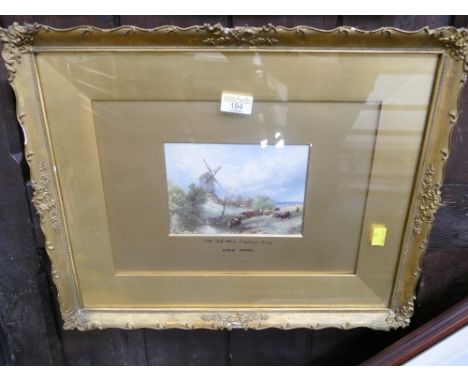 Print "The Old Mill" Godlaming Surrey" by Birkett Foster, in gold coloured frame