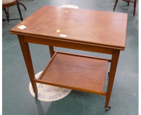 Teak turnover top trolley/card table