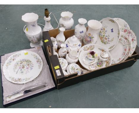 Aynsley Cottage Garden Wild Tudor and other ornaments, lamp base, trinkets, plates etc