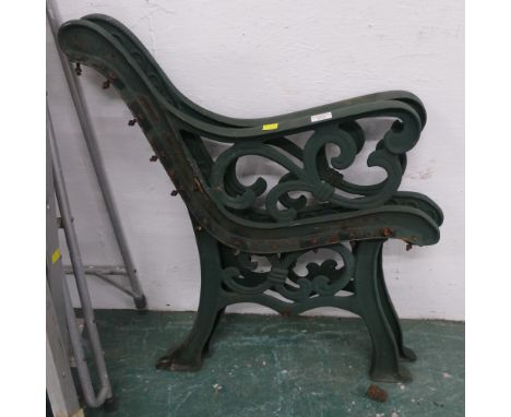 Pair of cast garden bench ends