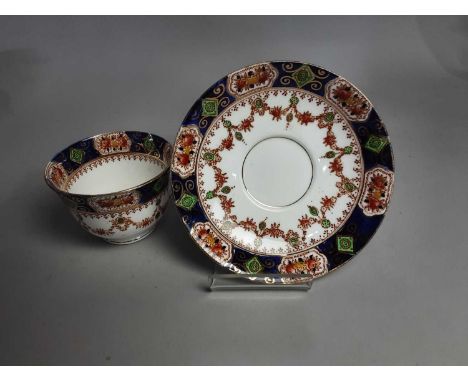 VICTORIAN TEA SERVICE,six place setting, along with Japanese coffee cans and saucers, and a pink teacup and two saucers
