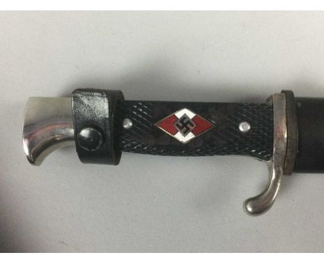 REPRODUCTION HITLER YOUTH DAGGER,with scabbard, along with other Third Reich related items, including an S.S hat, flags, an i