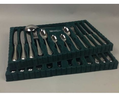 TWO TRAYS OF ITALIAN CUTLERY BY SANT'ANDREA,with guarantee bookletOverall good condition, Six knifes, six spoons and one soup